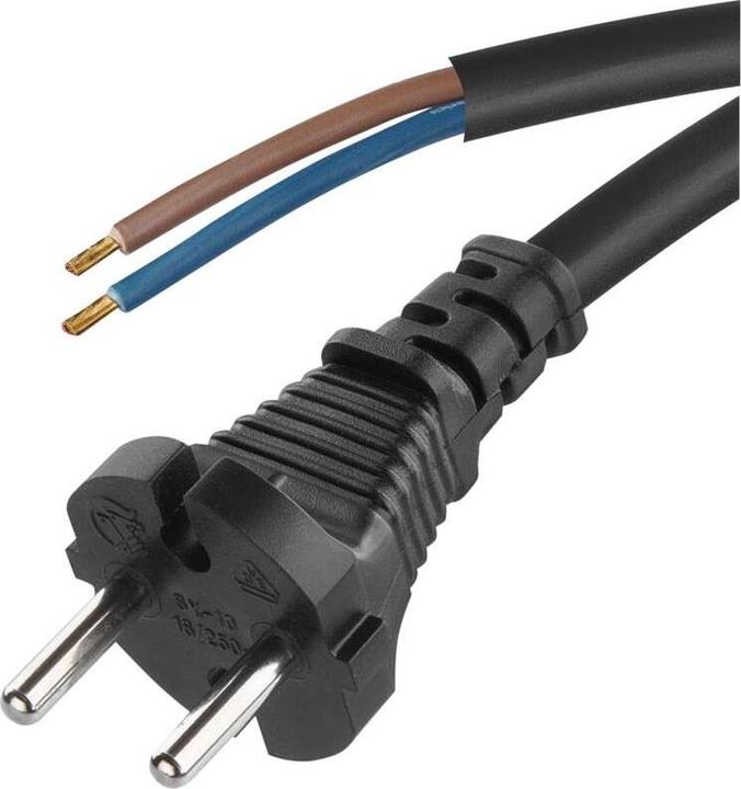 Produktbild Emos Netzkabel Gummi 2x 1,5mm2, 5m, schwarz (5 m)
