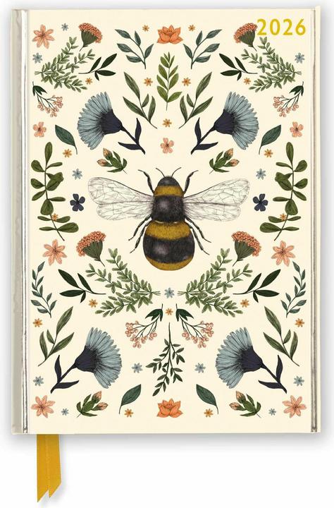 Image du produit Jade Mosinski: Botanical Bee 2026 Luxury Diary Planner - Page to View with Notes (A5, 1 semaine / 2 pages)