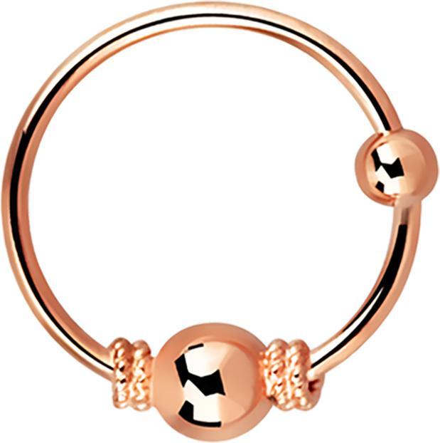 Immagine prodotto Star Piercing Anello Micro Piercing con piccola spirale in corda stretta e pallina da 3 mm in oro rosa (senza ottone, Argento 925)