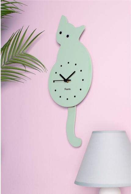 Produktbild Fisura CAT CLOCK - mint
