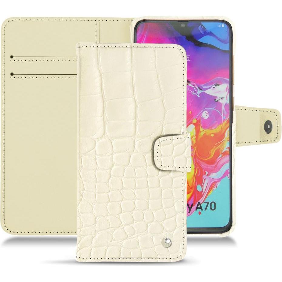 Noreve Lederschutzhülle Wallet (Samsung Galaxy A70), Smartphone Hülle, Weiss