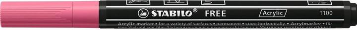 Produktbild STABILO Acrylmarker - FREE Acrylic - T100 Rundspitze 1-2mm - Einzelstift - taffy pink (1x)