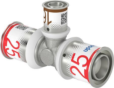 Actual product image Uponor MLC press tee 25-16-25mm - for underfloor heating and hot water and radiator systems