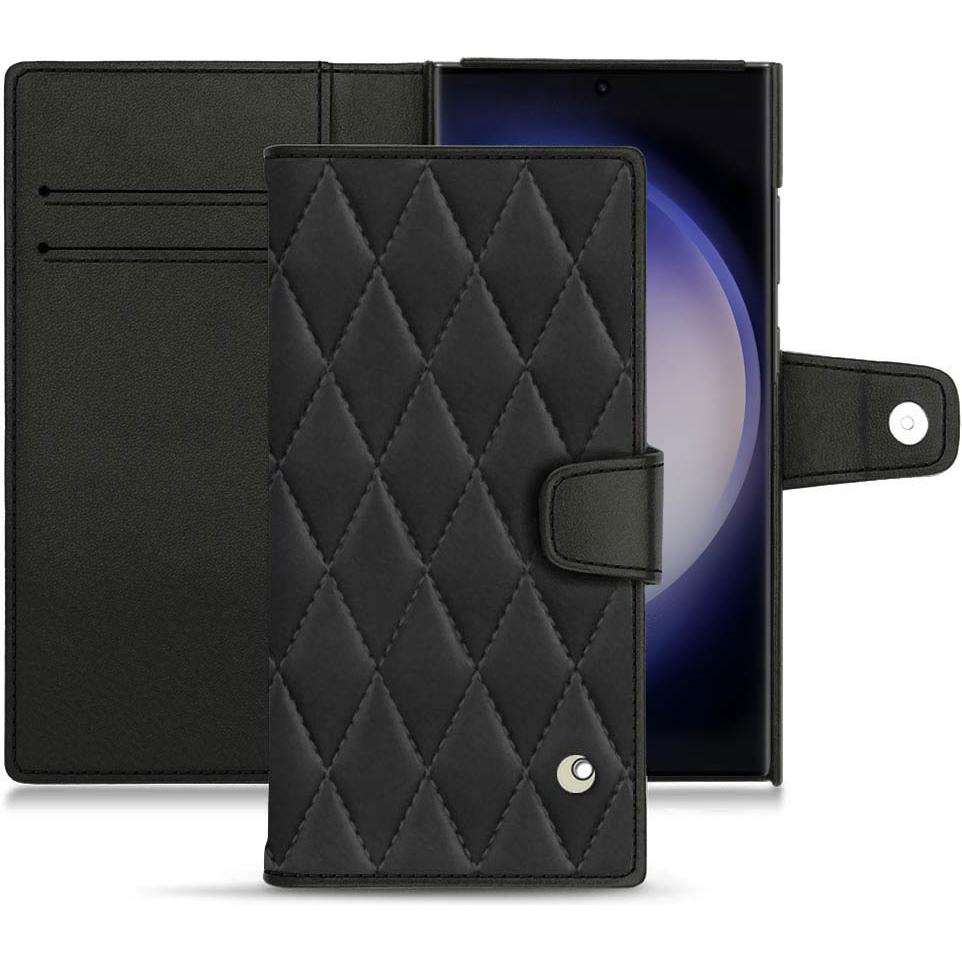Noreve Lederschutzhülle Samsung Galaxy S23 Ultra (Samsung Galaxy S23 Ultra), Smartphone Hülle, Schwarz