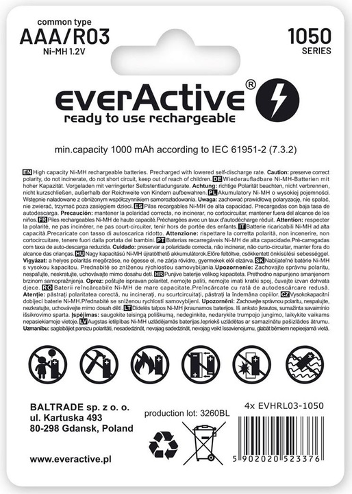 Immagine prodotto Everactive Linea Infinity (4 pz., AAA, 550 mAh)