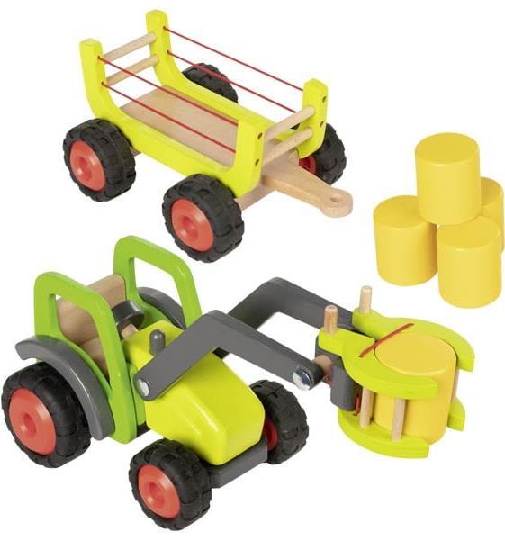 Actual product image Goki Wooden tractor with hay cart