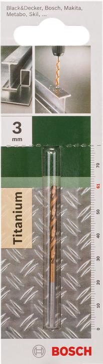 Actual product image Bosch Zubehör Metal drill HSS-TiN, DIN 338 D= 3.0 mm L= 61 mm (3 mm)