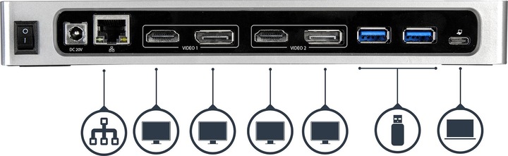 Productafbeelding StarTech Dubbel 4K (USB-C, 2 Havens)