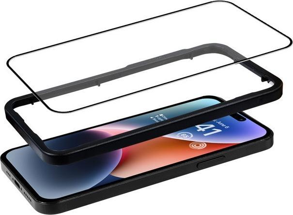 Actual product image Crong Anti-Bacterial 3D Bulletproof Glass - 9H Full Screen Tempered Glass for iPhone 14 Pro + Insta (1 pcs., Apple iPhone 14 Pro)