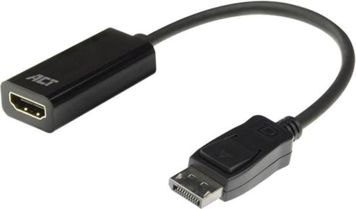 Produktbild ACT AC7555 Videokabel-Adapter 0,15 m DisplayPort HDMI Typ A (Standard) Schwarz (0.15 m, DisplayPort, 1.2)