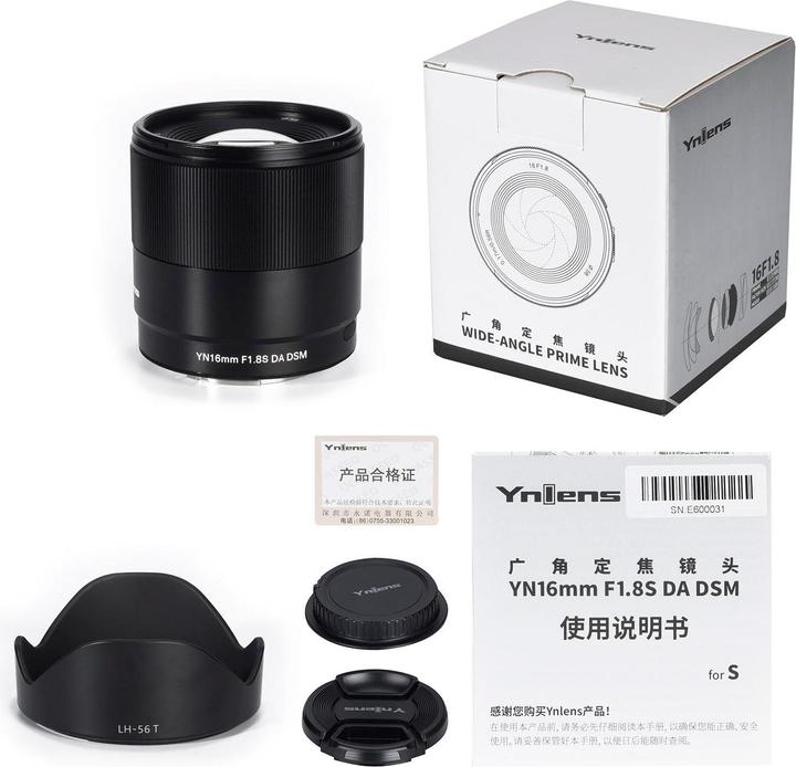 Immagine prodotto Yongnuo YN 16 mm f/1.8 DA DSM Sony E (Sony E, APS-C / DX)