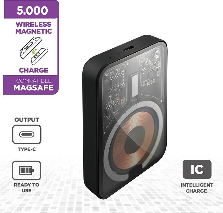 Image du produit iSnatch Banque d'alimentation avec MagSafe, indicateur LED, USB-C (5000 mAh, 5 W)