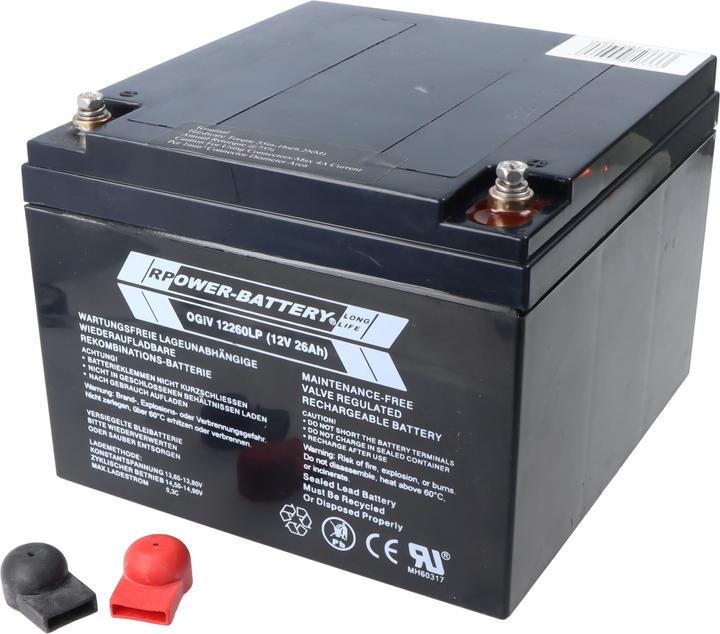 Produktbild RPower OGiV12260LP 12V 26Ah Longlife Bleiakku AGM Blei Gel Akku (12 V, 26 Ah)