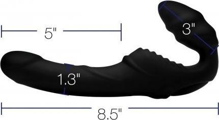 Produktbild XR Brands Slim Rider Ribbed Vibrating Strapless Strap-on