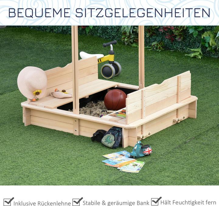 Actual product image Outsunny Sandpit with adjustable roof