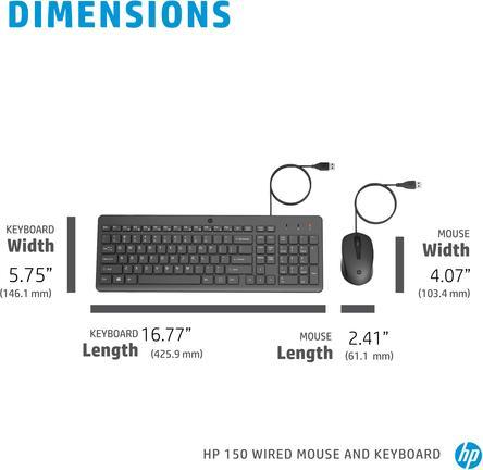 Image du produit HP 150 Souris et clavier filaires (US, Filaire)