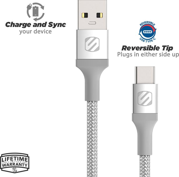 Actual product image Scosche Strikeline Premium USB-A to USB-C Cable 1.2m (1.20 m, USB 2.0)