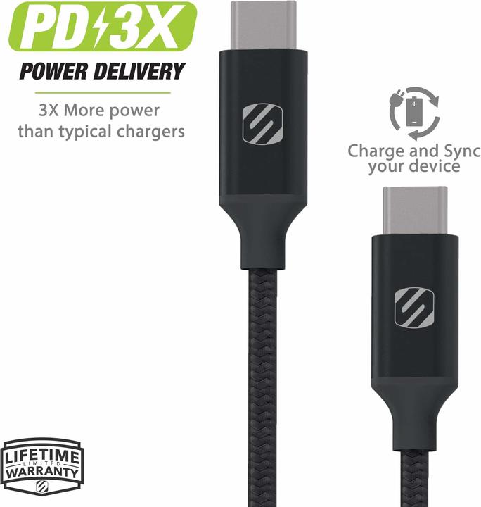 Image du produit Scosche Strikeline Premium câble USB-C, 3m (3 m, USB 2.0, 60 W)