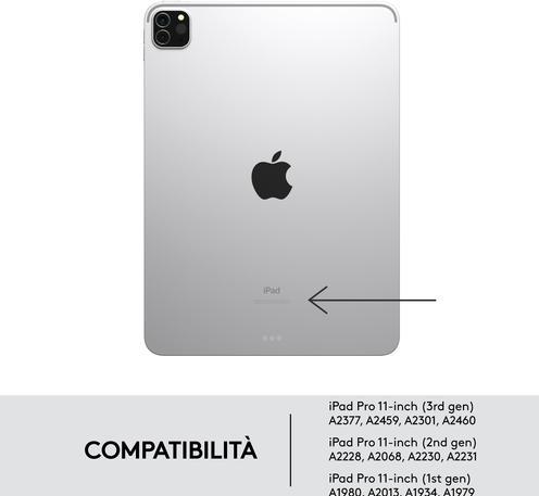 Produktbild Logitech Combo Touch - Grey - Ita - Mediter