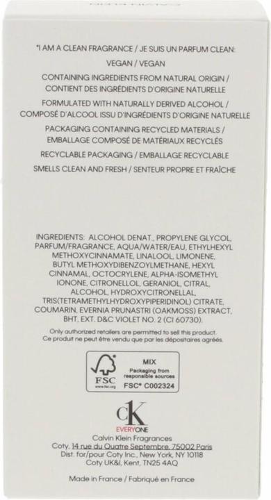 Valori nutrizionali e ingredienti Calvin Klein CK Tutti (Eau de toilette, 100 ml)