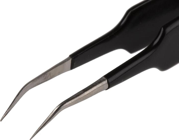 Produktbild RS PRO ESD epoxy coated tweezers bent 110mm