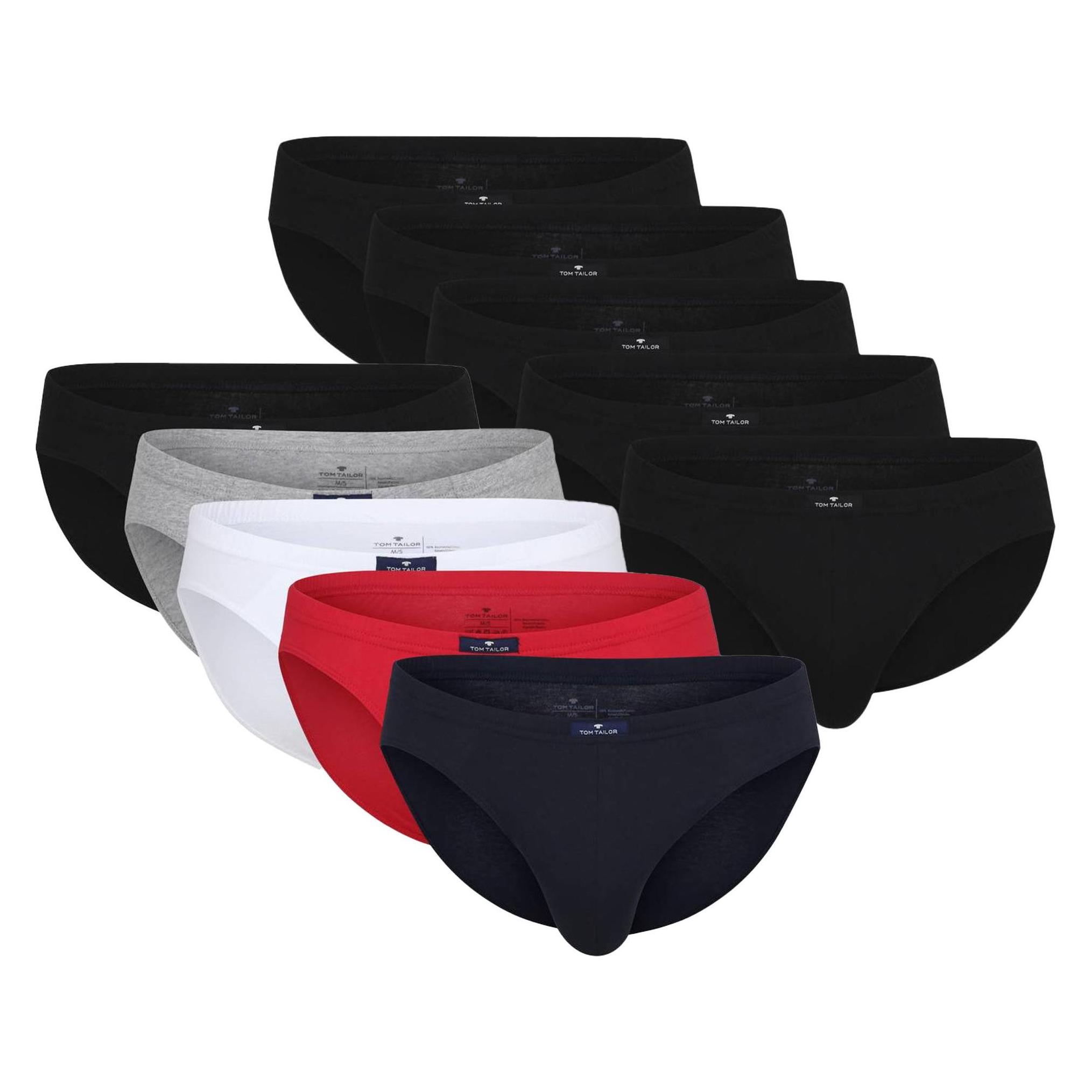 Tom Tailor, Herren, Unterhosen, Slip Casual Bequem Sitzend Mini Slip 10er Pack, Mehrfarbig, (M, 10er Pack)