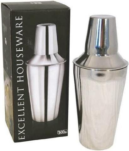 Immagine prodotto Excellent Houseware Shaker da cocktail in acciaio inox 500ml 3 pezzi (Shaker da cocktail)