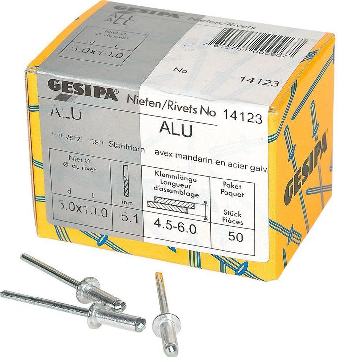 Produktbild Gesipa Blindnieten 5.0x10 mm Aluminium 50 Stück