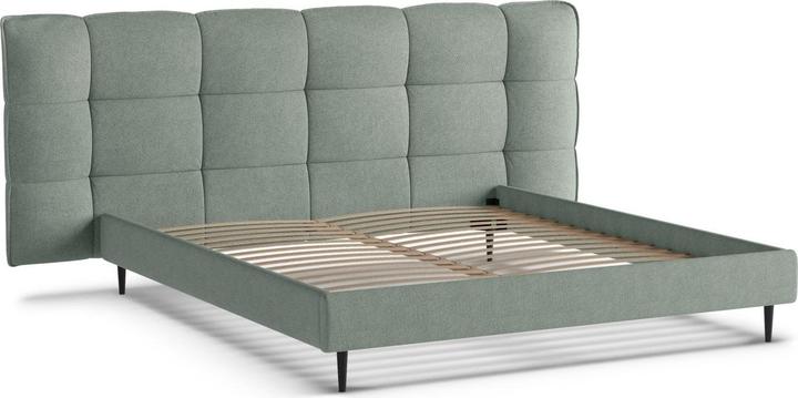 Actual product image Micadoni Boucle Storage Bed with Headboard, "Eric", Mint, 220x270x114 Made in Europe (180 x 200 cm)