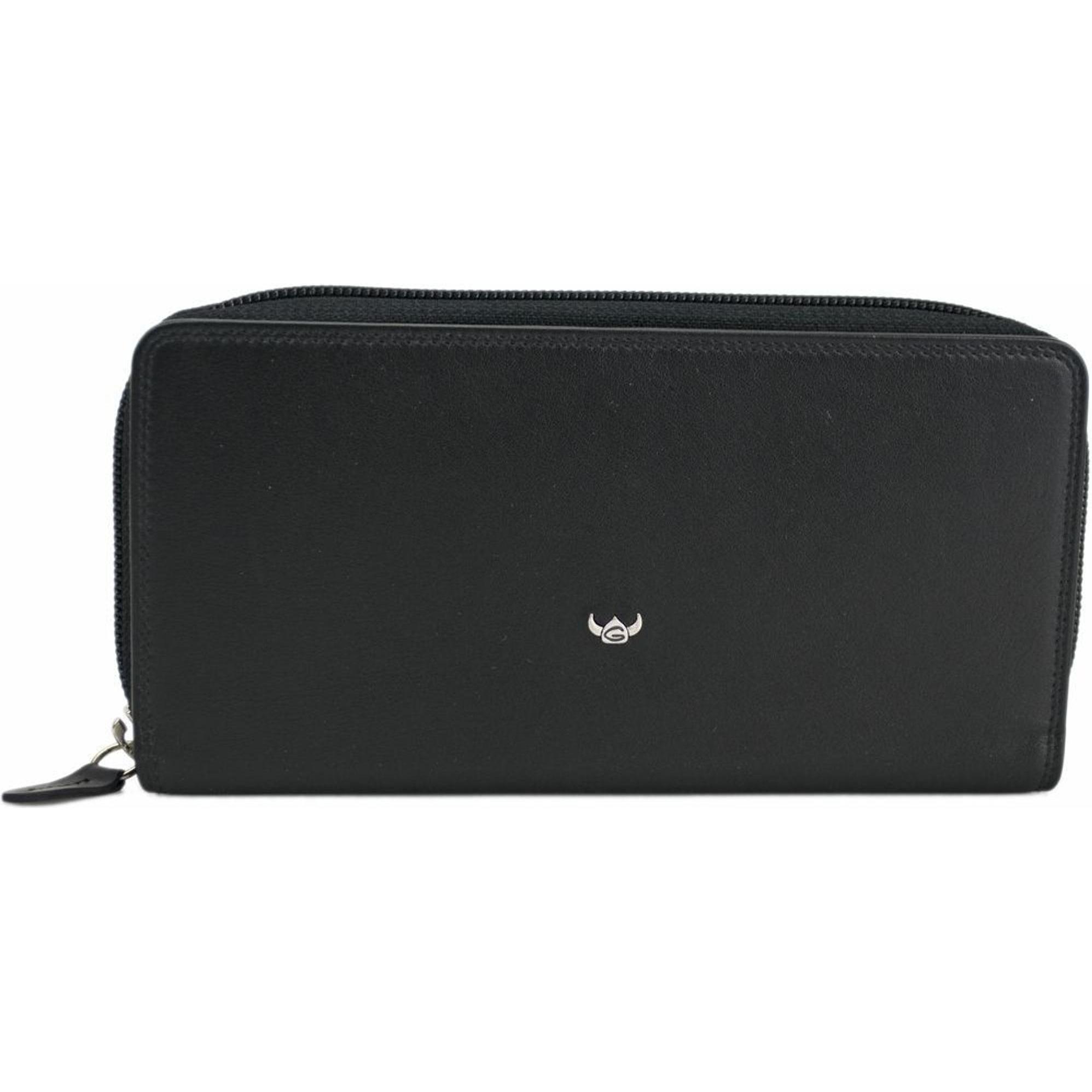 Golden Head, Damen, Portemonnaie, Polo Geldbörse Leder 19 cm, Schwarz