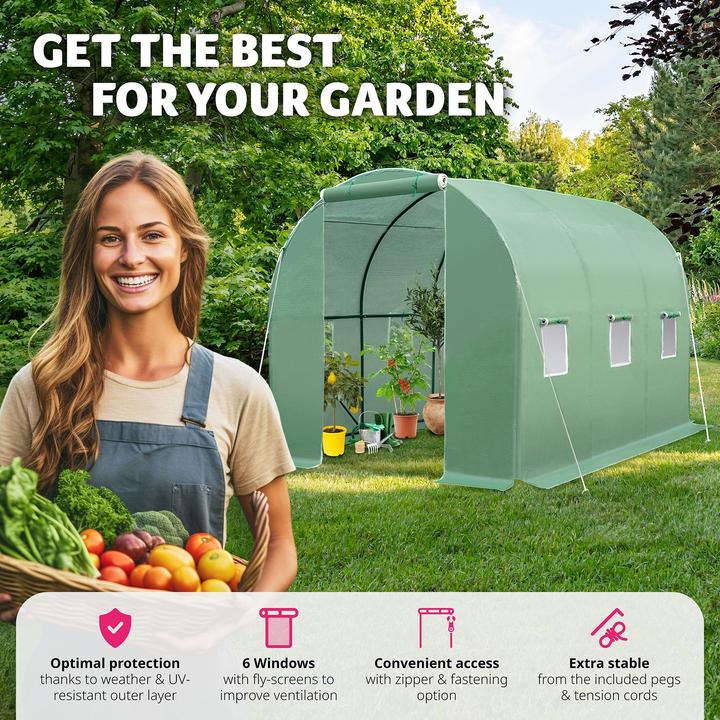 Actual product image tectake Greenhouse foil tunnel
