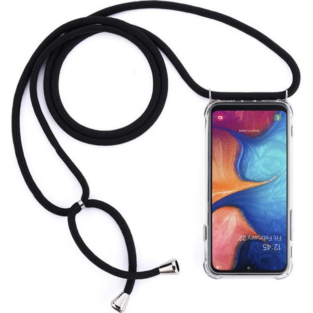 MU Style Hülle zum Umhängen, Handykette, Schwarz, Transparent