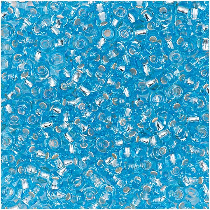 Actual product image Rico Rocailles Cz HL single thread silver, blue & transparent 2.6 mm, 17 g, Itoshii Bead, perforation: Ø
