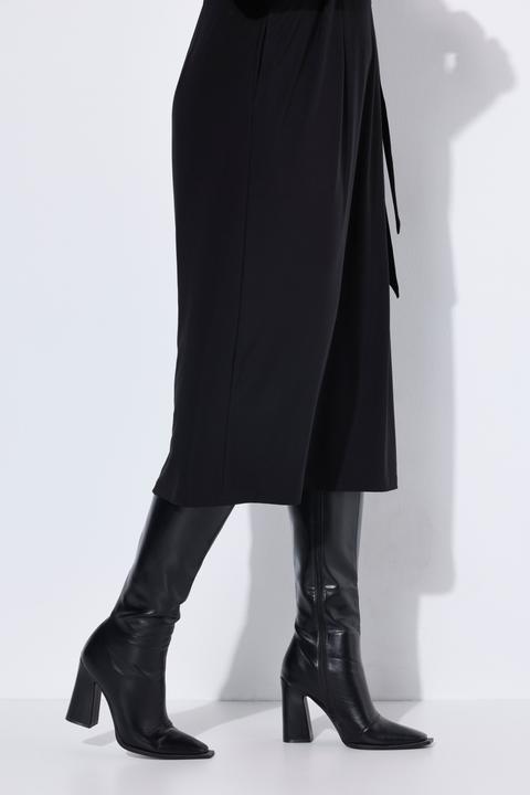Image du produit Ulla Popken Robe midi à manches longues, col chemise et effet cache-coeur (46, 48)
