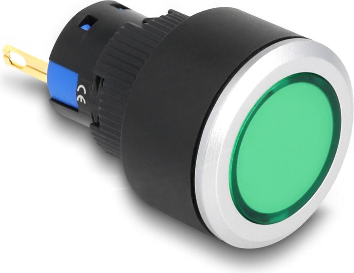 Delock 16 mm Kunststoff Signallampe grün / Lötversion (Housing)