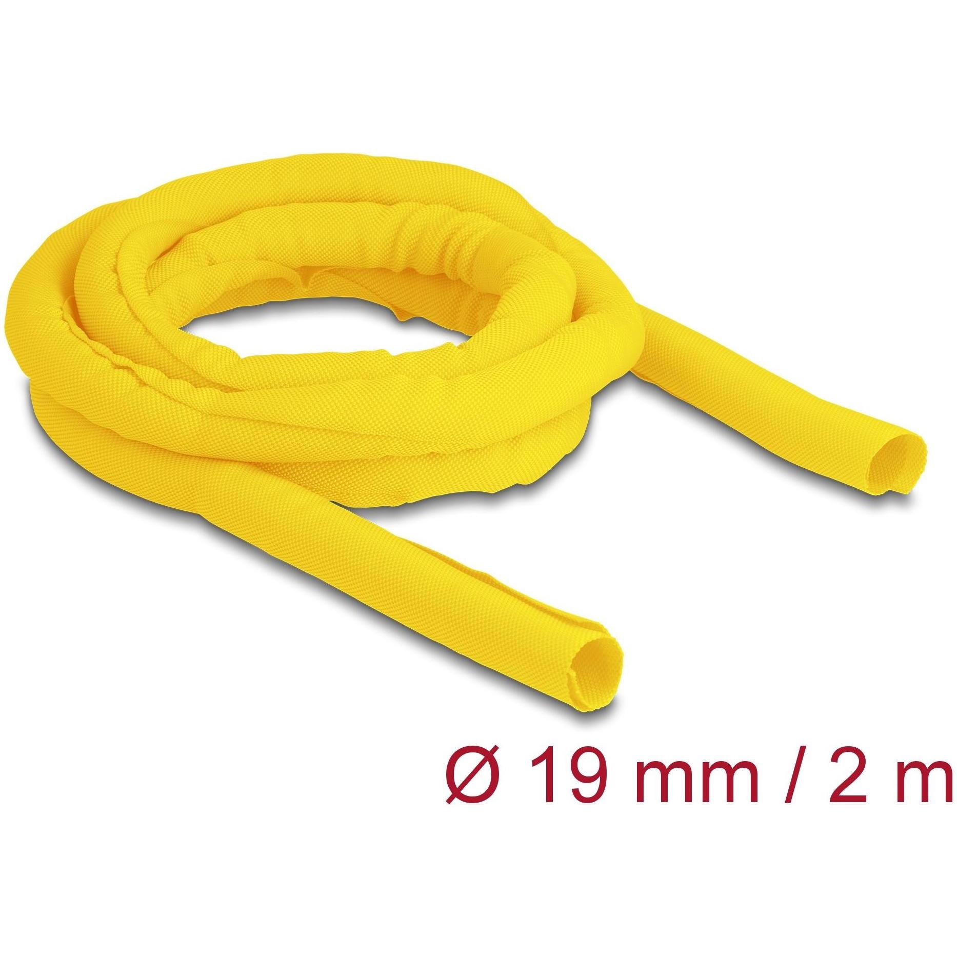 Delock, Kabelschutz + Kabelführung, Kabelschlauch selbstschliessend 2 m x 19 mm Gelb (Kabelschlauch, 2000 mm)