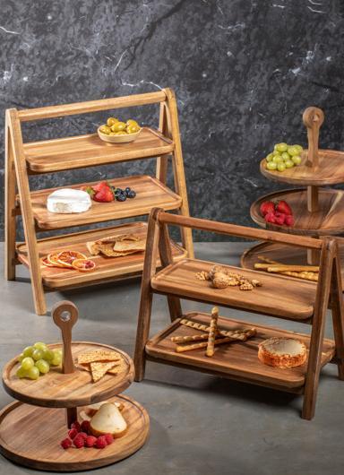 Actual product image Ladelle Gather acacia 2-storey serving tower