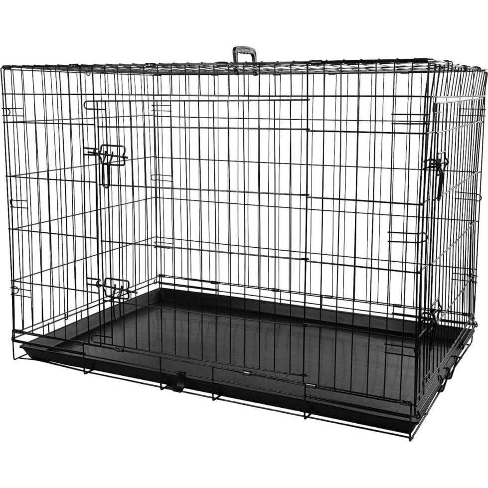 Meilleurs prix pour Habitat Chien - Flamingo Cage d'éducation métallique Mezo Noir Taille XL - 70 x 109 x
