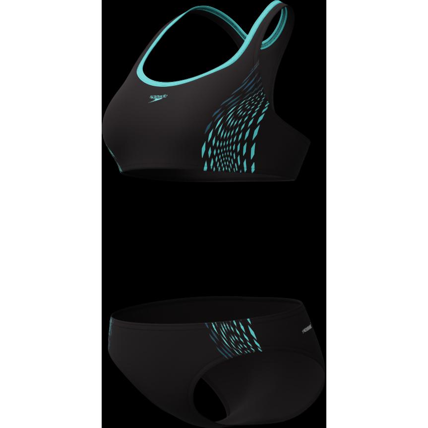 Speedo, Damen, Bikini, Placement 2 Piece, Schwarz, (W36/L40)