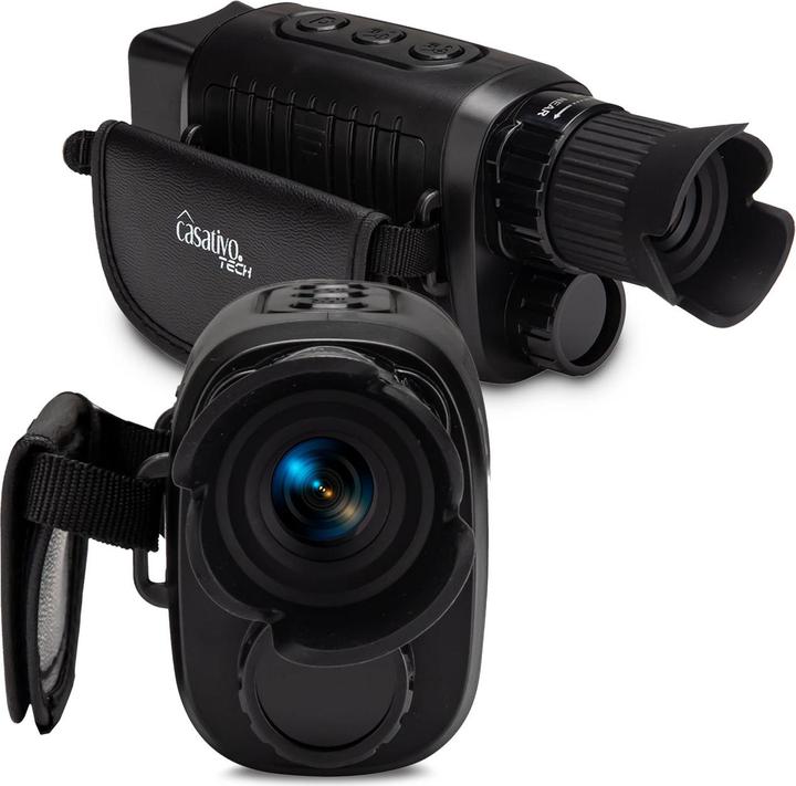 Casativo Monokulares Infrarot Nachtsichtgerät, Sicht bis 100m, 2k Videoaufnahmen, 5-fach Zoom