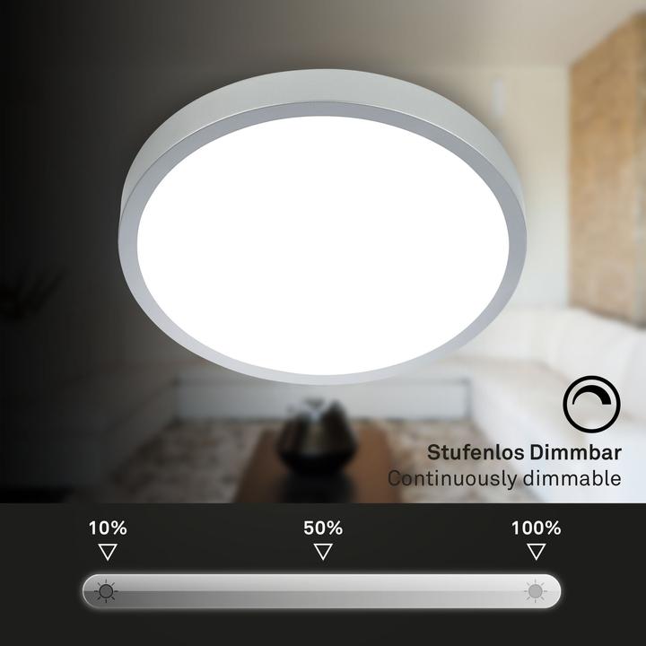 Produktbild Briloner RGBW-LED Aufbauleuchte, silberfarbig, 1xLED/22W (2900 lm)