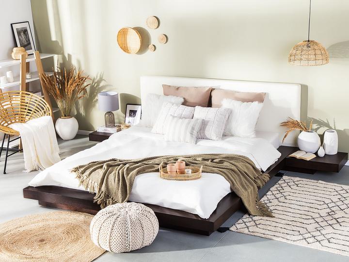 Actual product image Beliani Bed dark wood colour slatted frame 180 x 200 cm ZEN (180 x 200 cm)