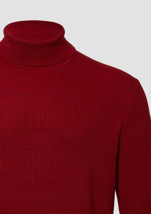 Produktbild s.Oliver Strickpullover Strukturmikx-Pullover aus reiner Baumwolle mit Rollkragen (M)