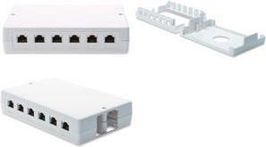 Actual product image Digitus Surface box for Keystone modules pure white 6-port