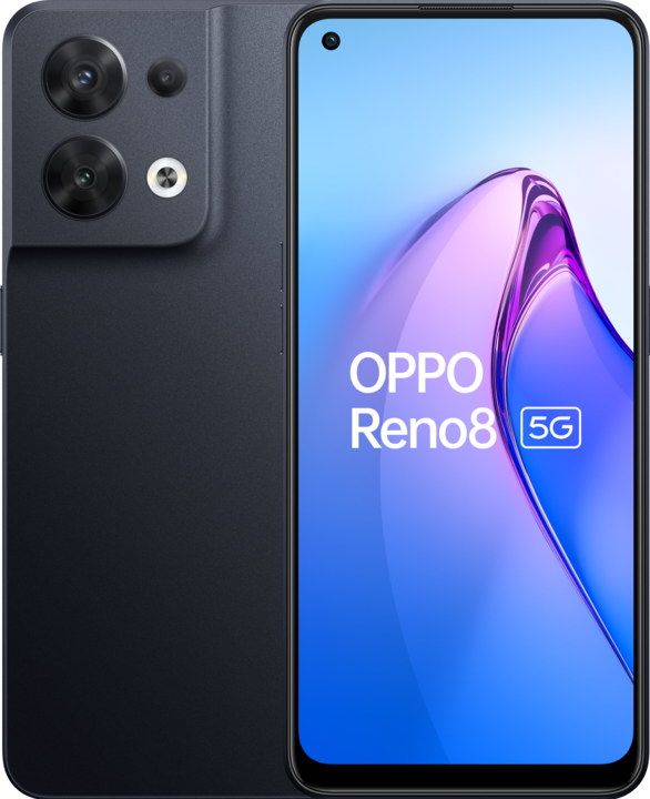 Image du produit OPPO Reno 8 (256 Go, Shimmer Black, 6.43", Double SIM, 50 Mpx, 5G)
