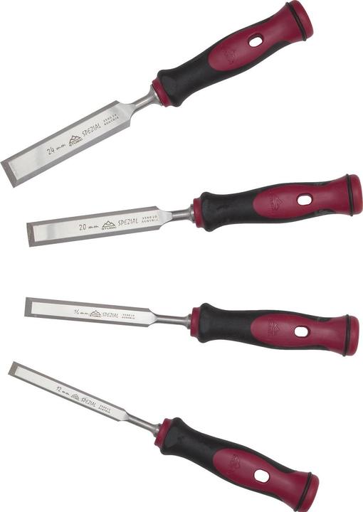 Stubai Speciale beitelset met 2-componenten kunststof handvat, 4 stuks (12 mm)