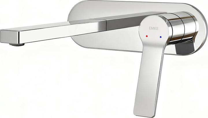 Emke Wasserhahn Bad, Messing verchromt, Mischbatterie Waschbecken, Küchenarmatur mit Luftsprudler, Kerami