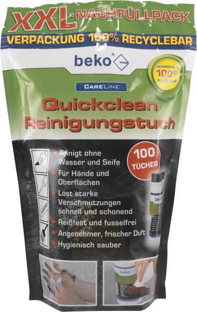 Produktbild Beko XXL-Nachfüllpack CareLine 2993101Quickclean Reinigungstuch 100 (1 Stk.)