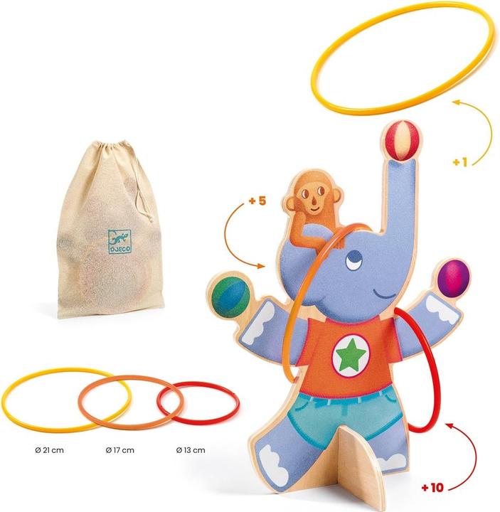 Image du produit Djeco Jeu d'adresse - Hoop Toss Game - Oola Hoop Elephant