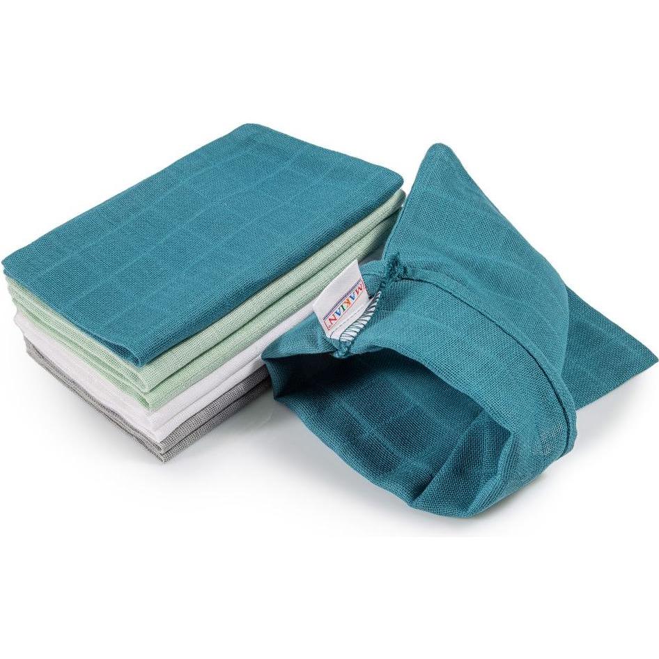 Thumbnail - Makian, Babybadetuch, Baby-Waschlappen & Waschhandschuhe Mull-Waschhandschuh 8er Pack 15 x 20 cm - Patina /